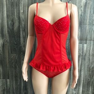 NWOT Rampage Intimates red sheer cami 2 piece set